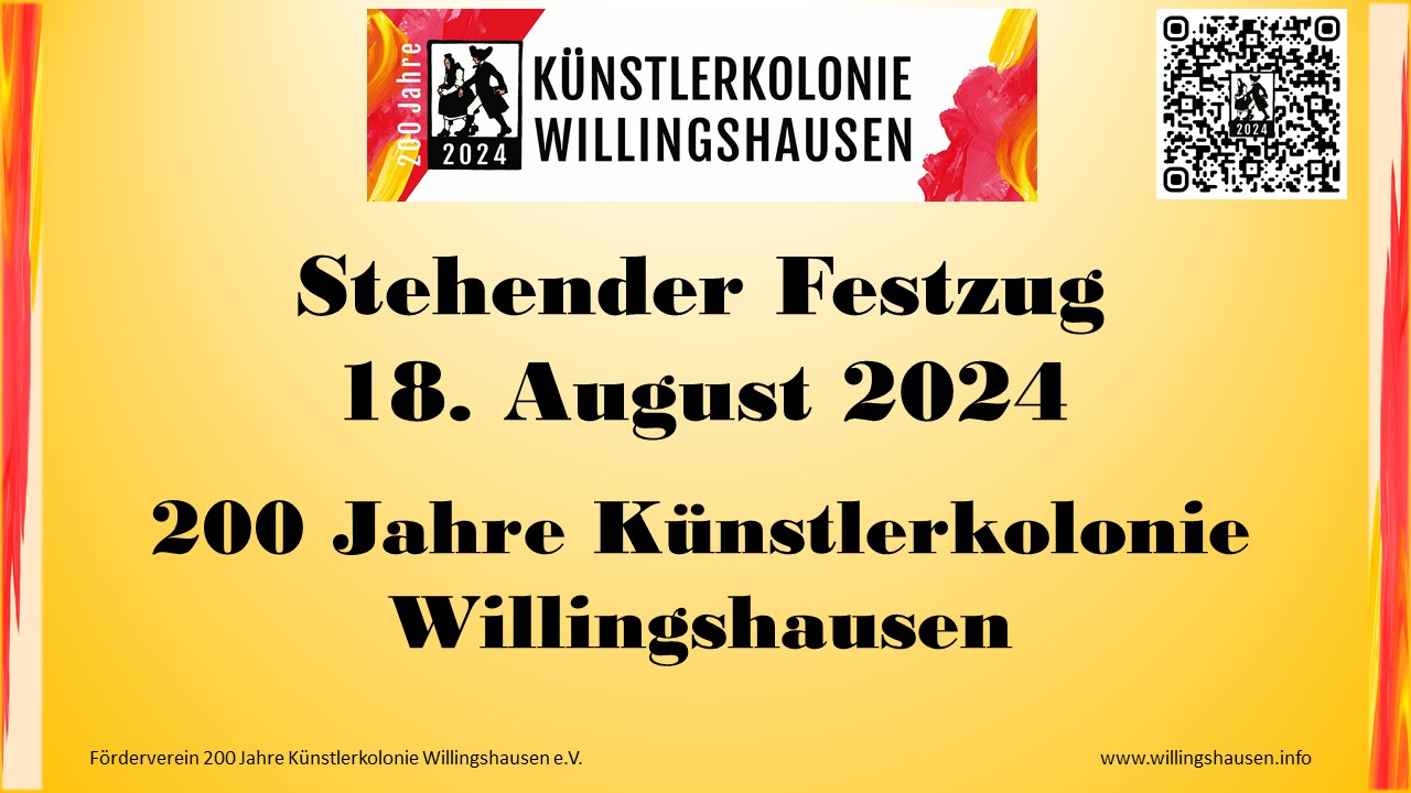 Einladung zum stehenden Festzug 200 Jahre Künstlerkolonie Willingshausen