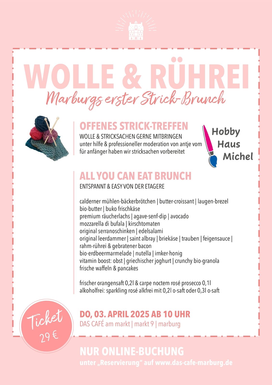 Flyer zum Stricken mit Rührei